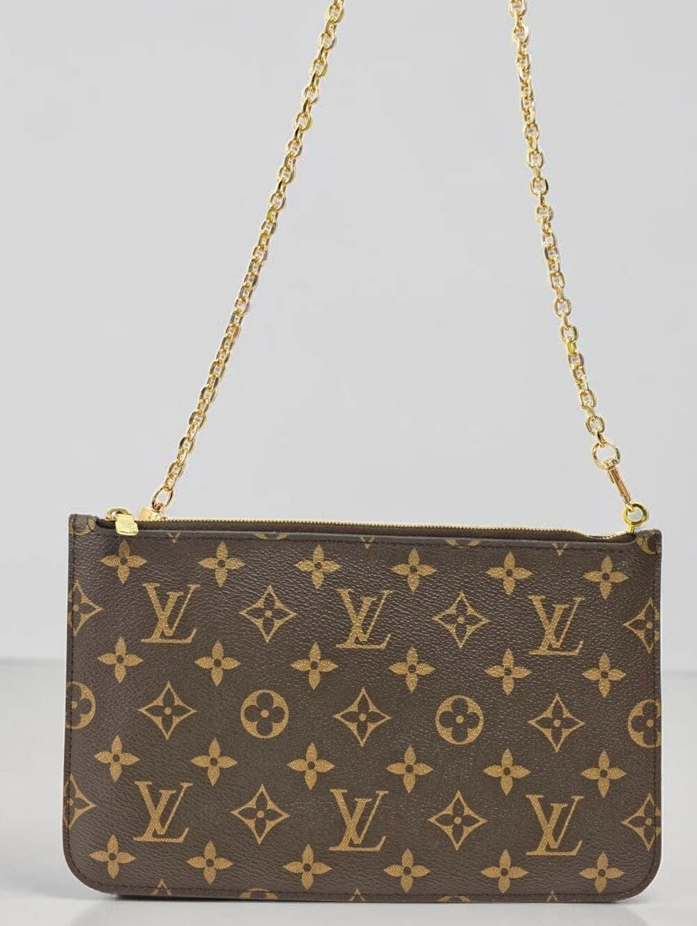 Louis Vuitton Neverfull Pochette Wristlet Monogram Canvas